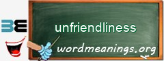 WordMeaning blackboard for unfriendliness